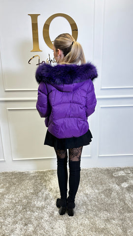 Geaca puf si blana naturala Verona Purple