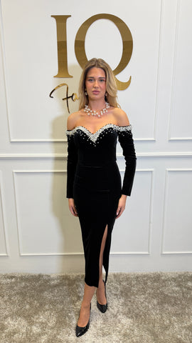 Rochie Evyane Catifea Black