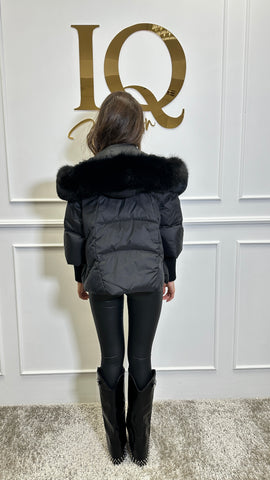 Geaca puf si blana naturala Verona Black