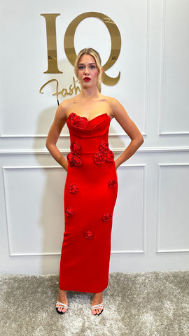 Rochie Flora Red