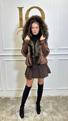 Geaca puf si blana naturala Verona Brown