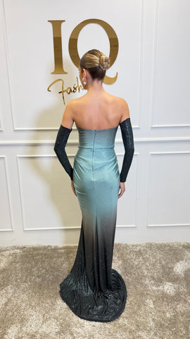 Rochie Calline Minth din colecția iqfashioncluj, model elegant cu croială modernă, în nuanțe pastelate, pentru evenimente speciale.