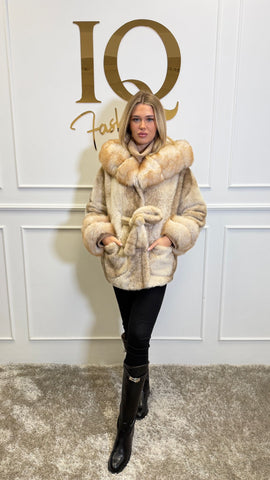 Palton din stofa  alcantara Ukraina Camel