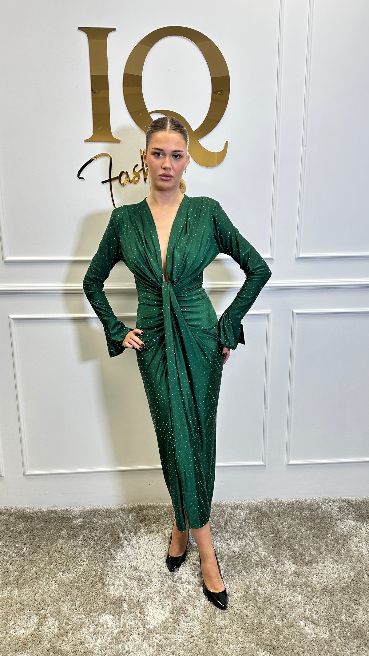 Rochie maneca clopot Serabellina Green