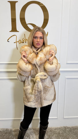 Palton din stofa  alcantara Ukraina Camel