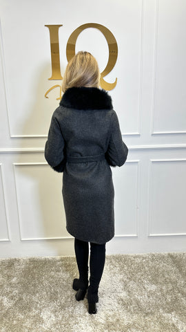 Palton alpaka Ami Black