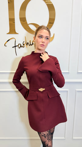 Rochie centura Lybis  Bordo