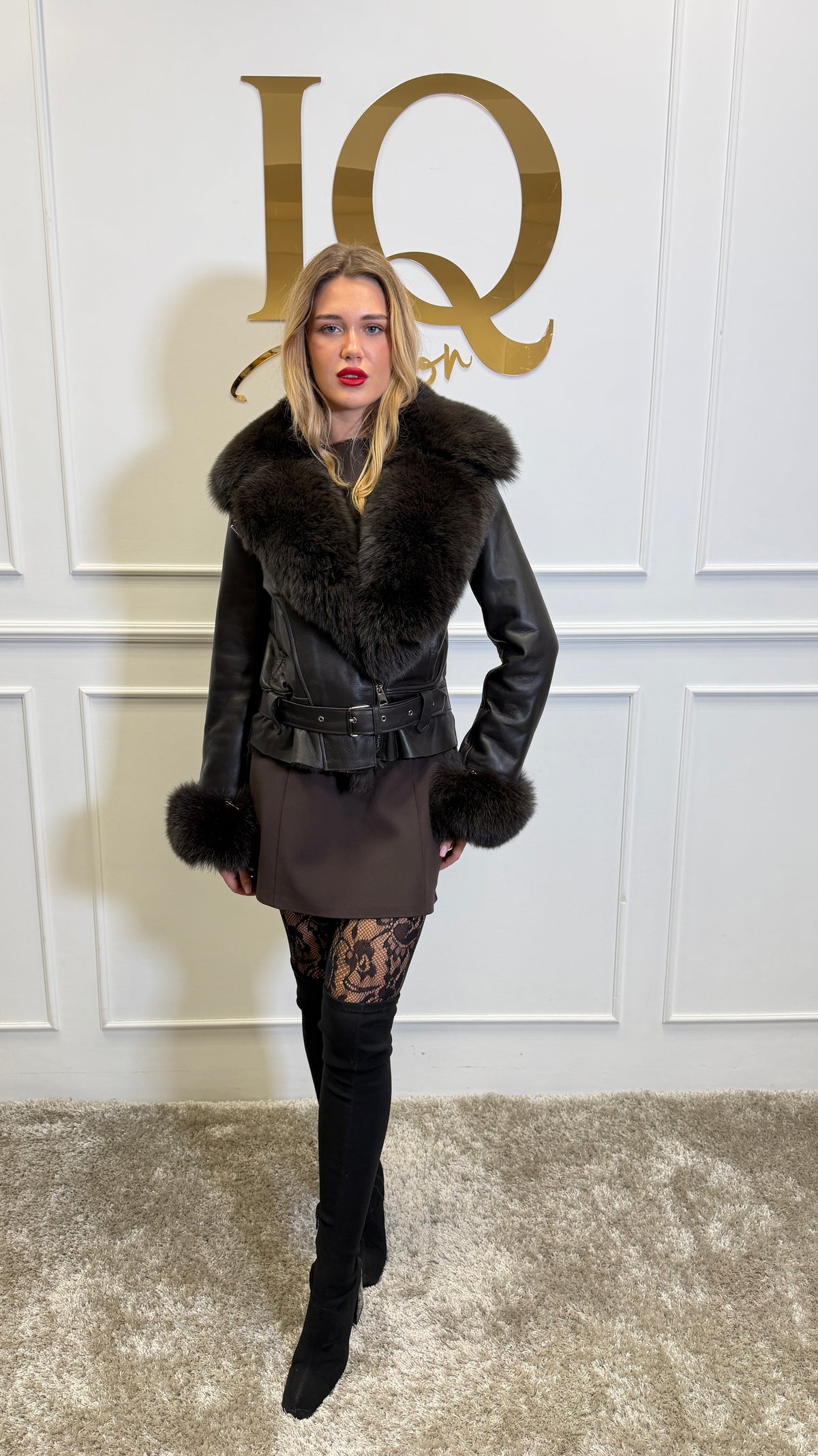 Haina tip cojoc Vegas scurt Brown