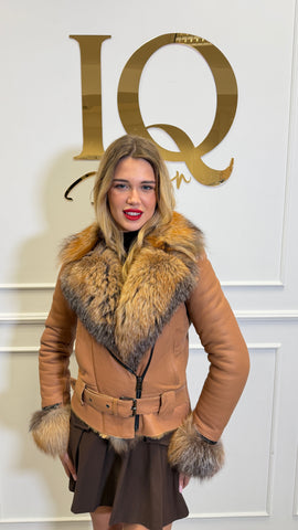 Haina tip cojoc Vegas scurt camel