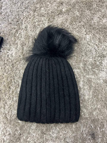 Sapca pompon natural Ellis Black