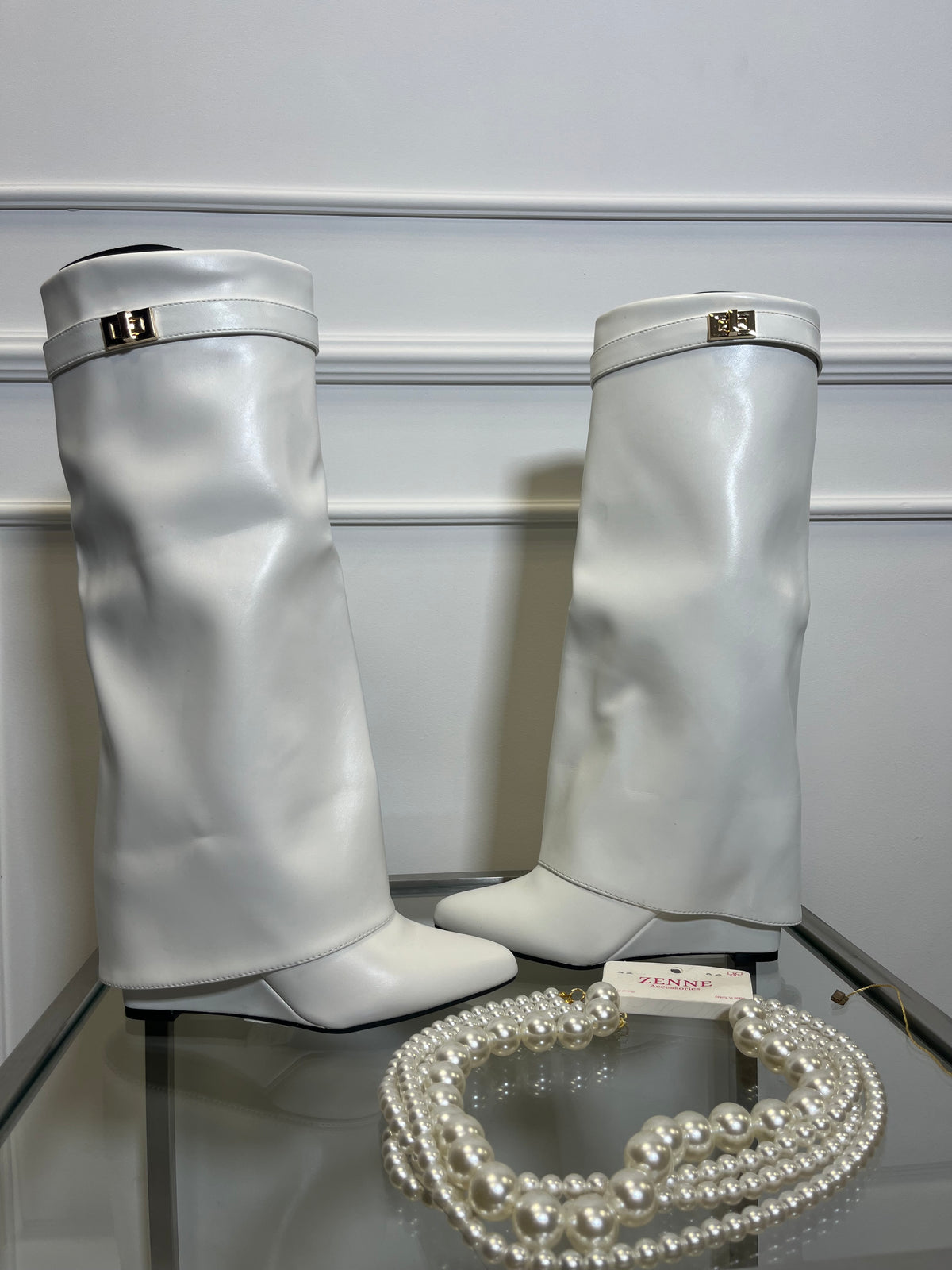 Cizme piele ecologica  duble Alice Cream