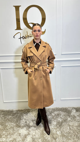 Pardesiu cu epoleti Trendy Camel