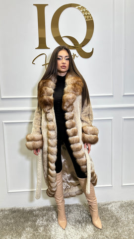 Palton stofa alcantara Astoria Camel