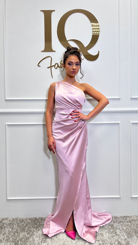 Rochie Simone  lunga Pudra