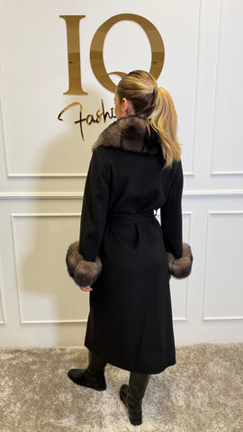 Palton lana cashmir  Elaria Black