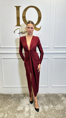 Rochie maneca Serabella Bordo