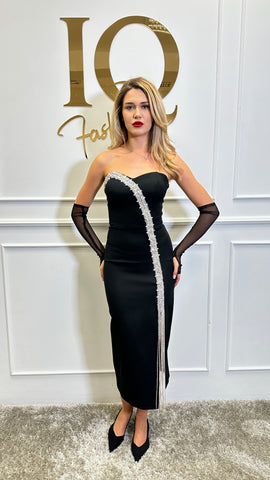 Rochie cu manusi Abigail Black