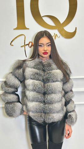 Haina din blana naturala Maxi Silver