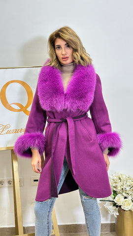 Palton alpaka Ami Fuchsia