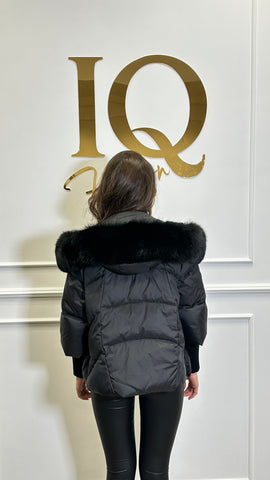 Geaca puf si blana naturala Verona Black