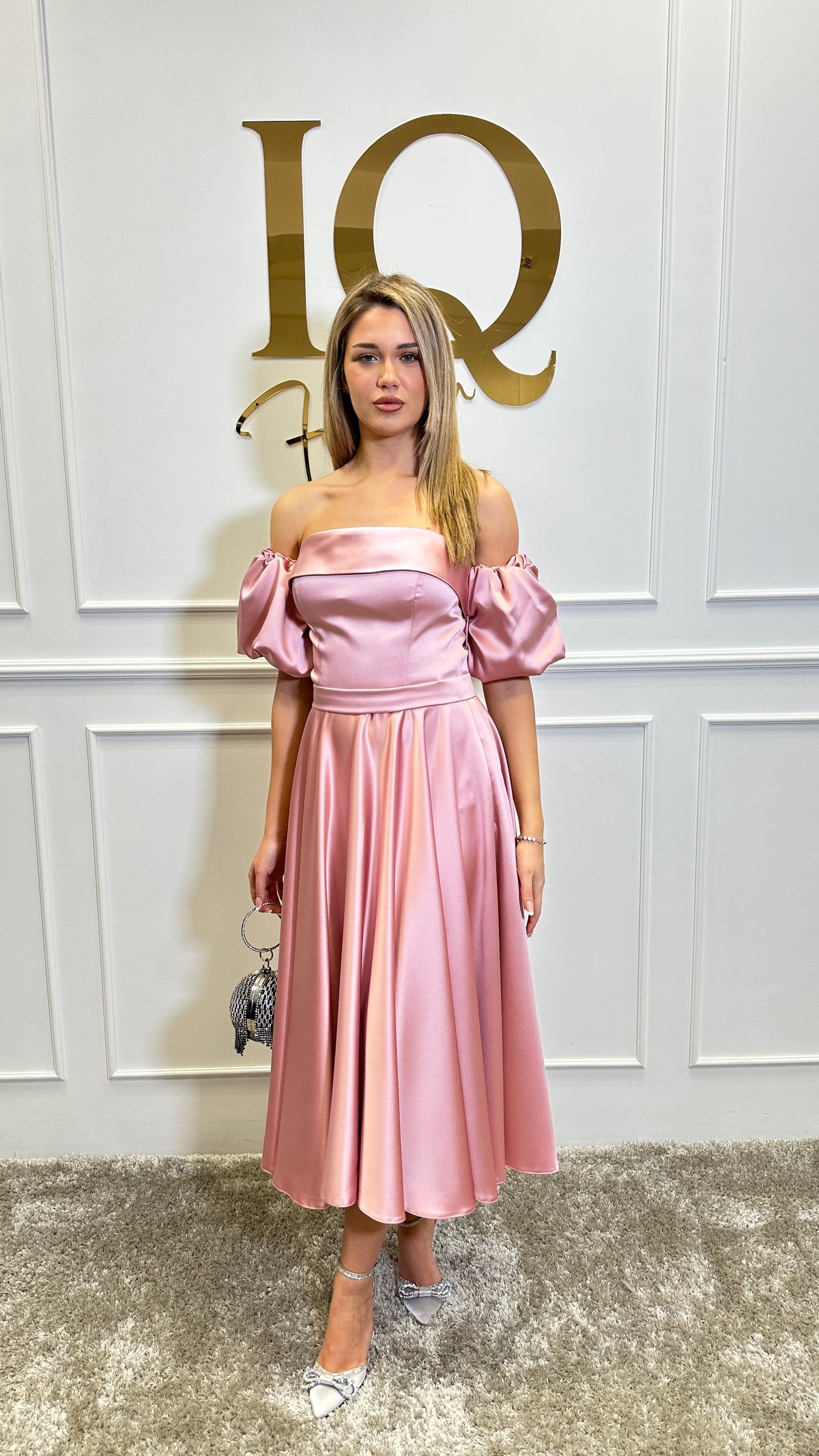 Rochie Maline midi Roze