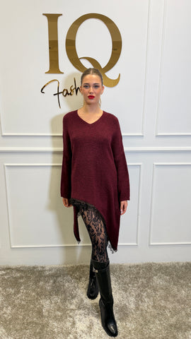 Bluza tricotata cu colturi Ballanis Bordo