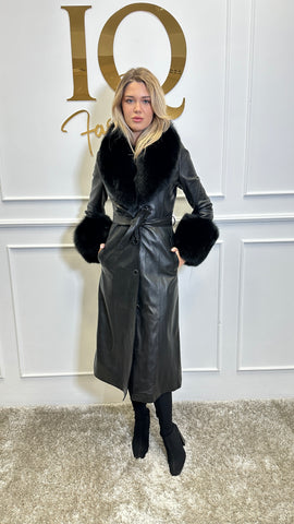 Pardesiu piele Antheea Black