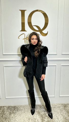 Geaca puf si blana naturala Verona Black