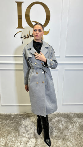 Pardesiu  cu epoleti Trendy Grey