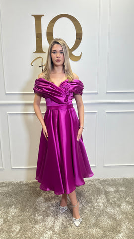 Rochie Vanessy midi  Fuchsia