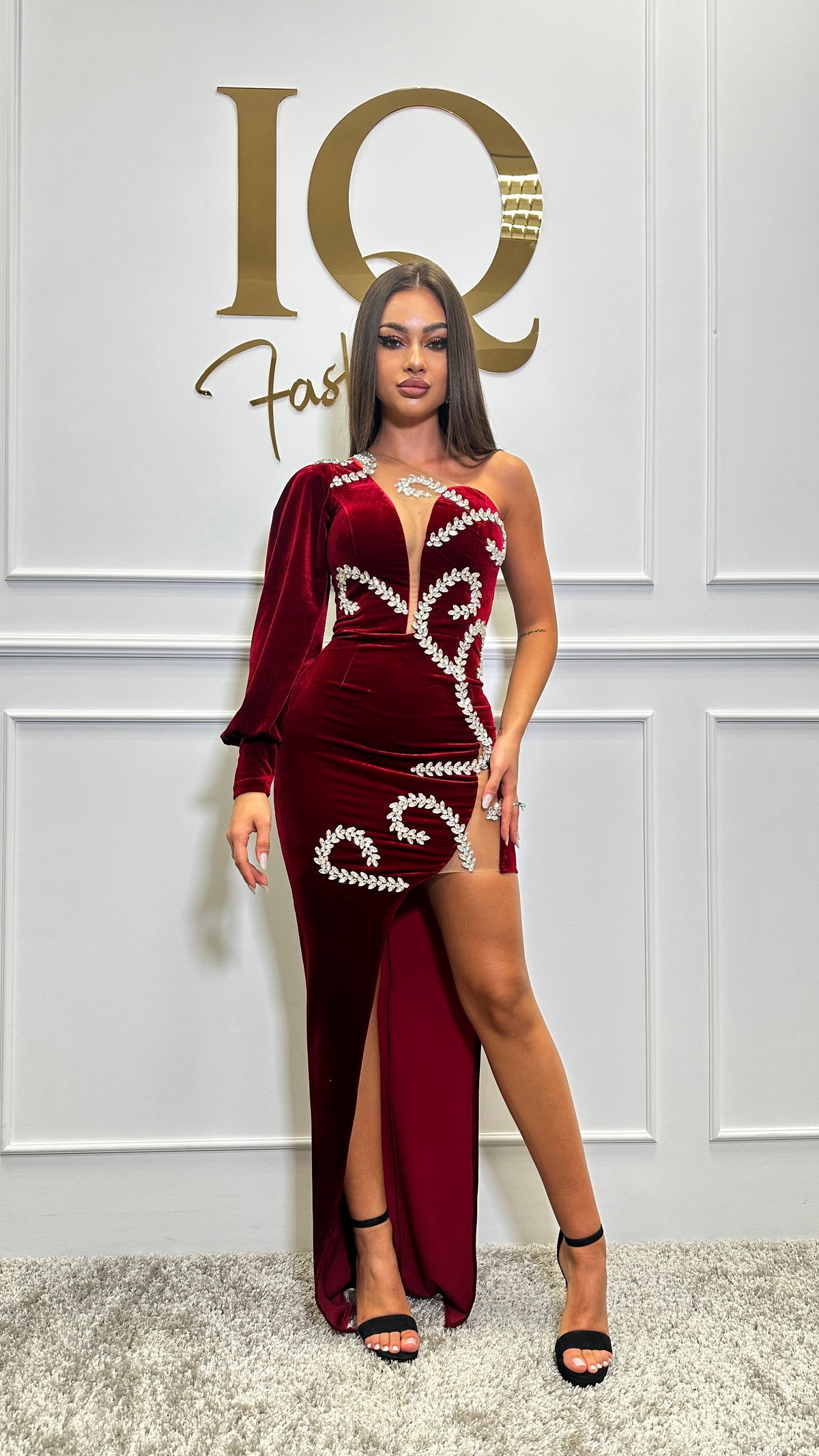 Rochie Argentina catifea Bordo