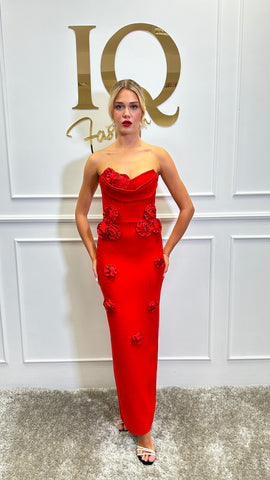 Rochie Flora Red