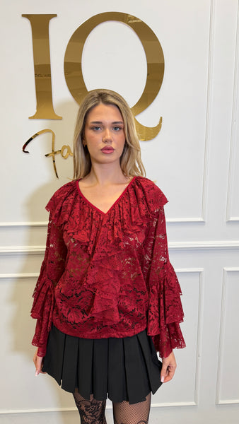 rochii dantela Bluza dantela Rosssya Bordo - M/L / Red