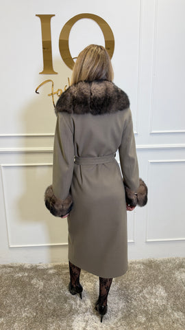 Palton lana cashmir Elaria Coffe