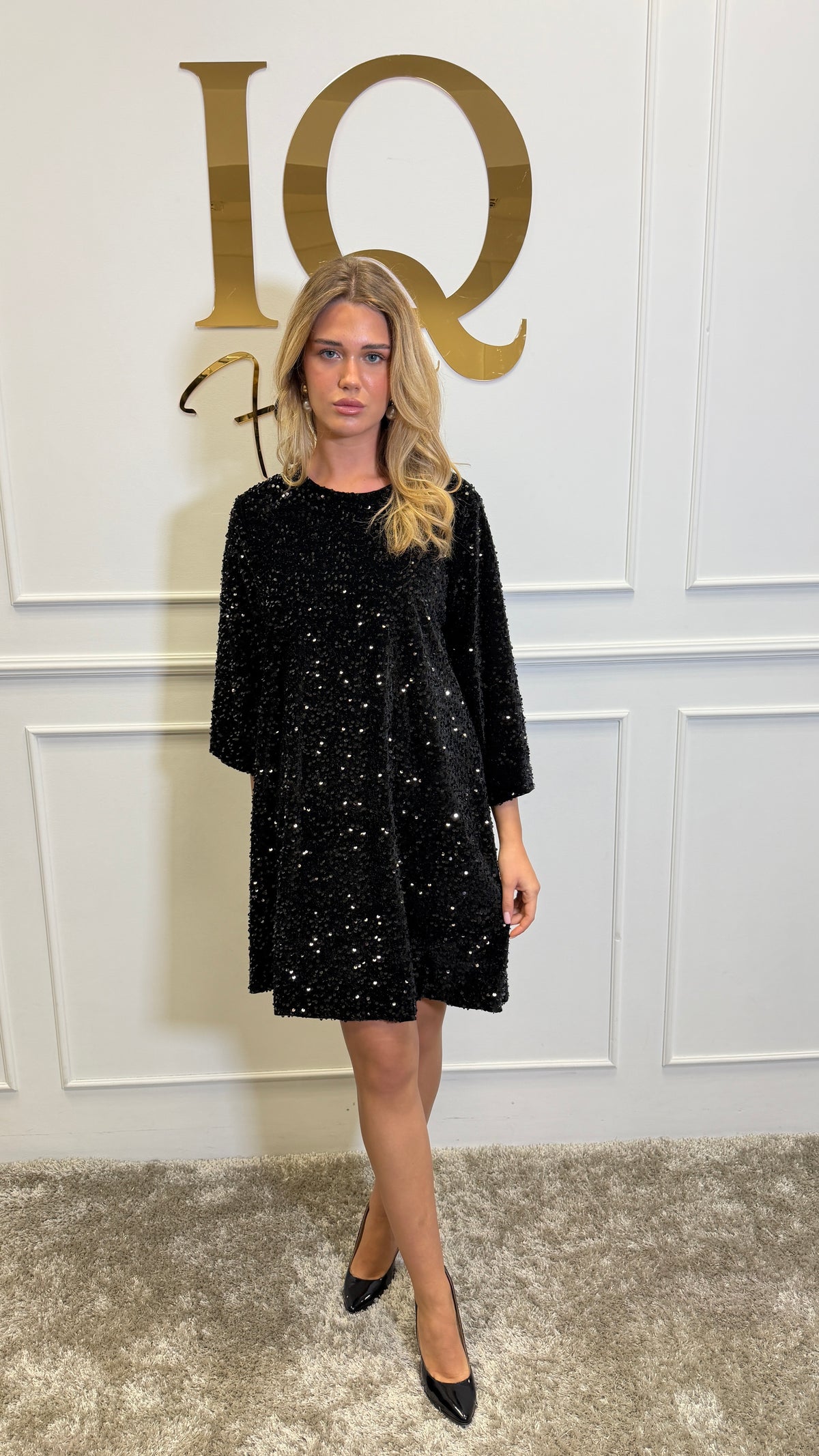 Tunica Hot (plus size) paiete Black