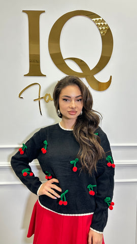 Pulover Cherry Black