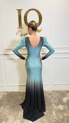 Rochie Erallea Minth din colecția iqfashioncluj, rochie elegantă cu croială modernă, în tonuri de verde și material fin.