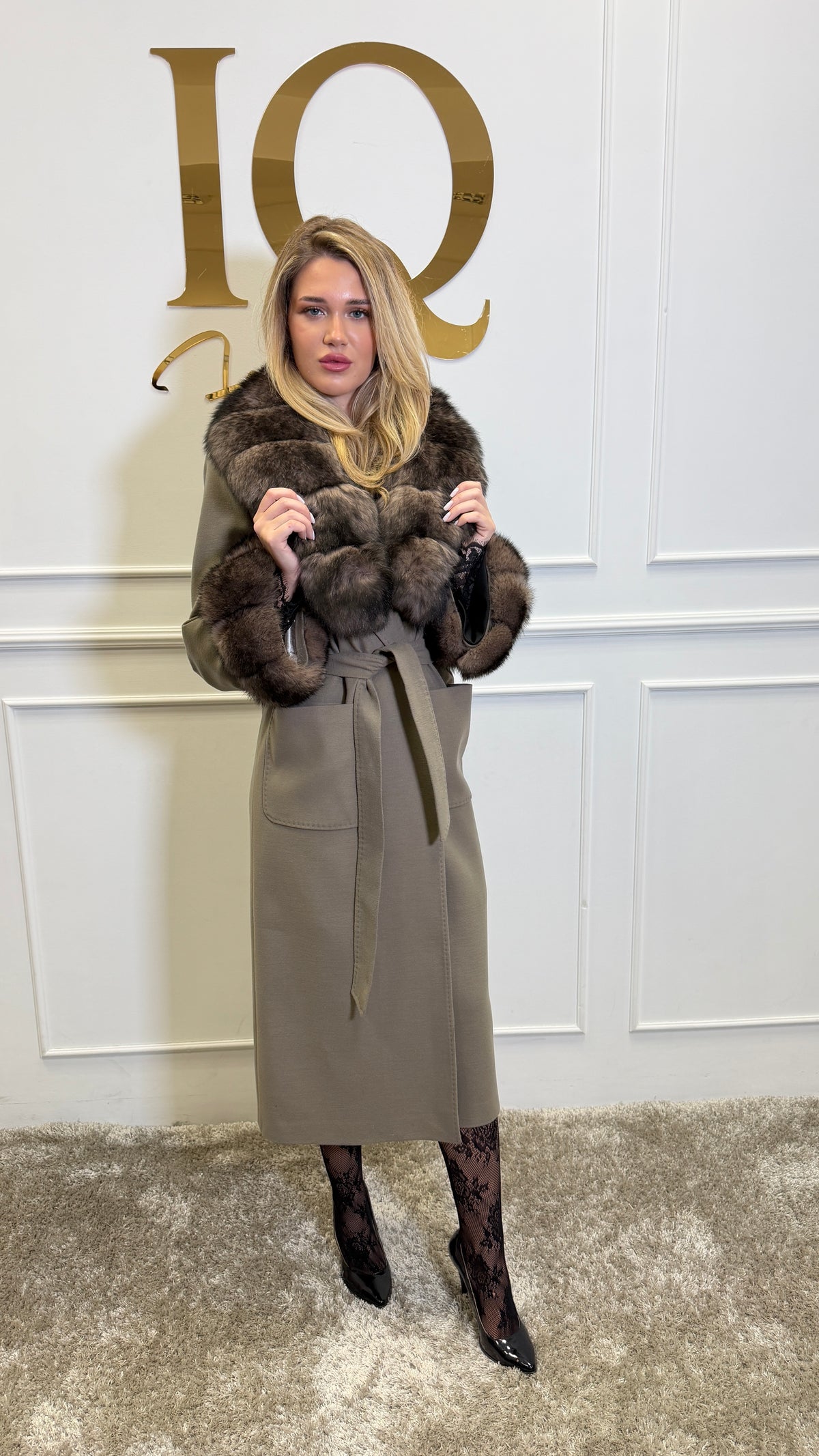 Palton lana cashmir Elaria Coffe