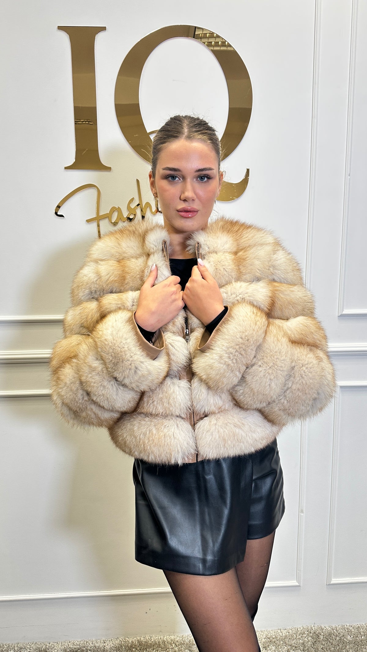 Haina din blana naturala Rya Beige