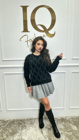 Pulover pietre Lady Black