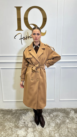 Pardesiu cu epoleti Trendy Camel