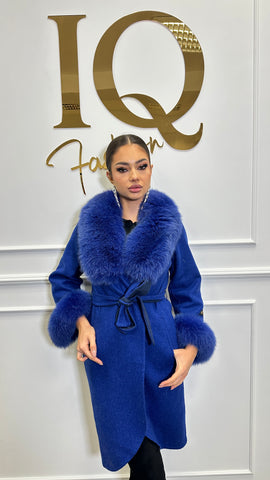 Palton alpaka Ami Electric Blue