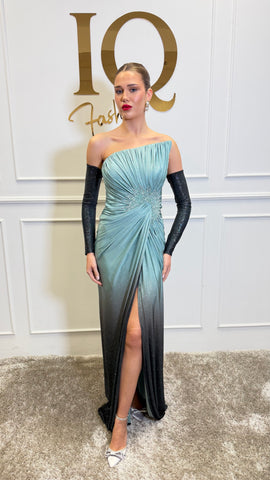 Rochie Calline Minth de la iqfashioncluj, Rochii elegante, detalii din material fin și croială modernă, pe fundal neutru