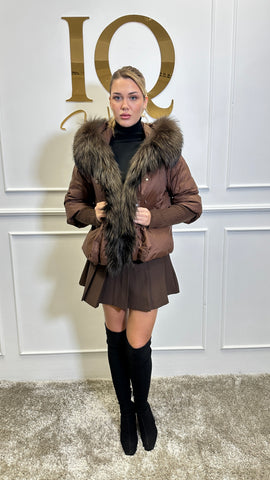 Geaca puf si blana naturala Verona Brown