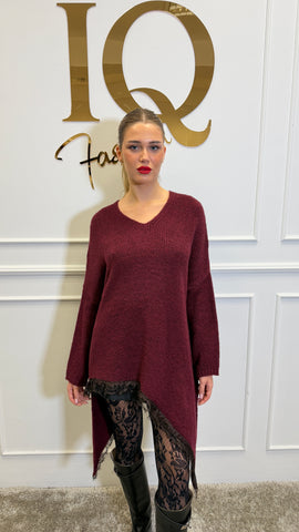 Bluza tricotata cu colturi Ballanis Bordo