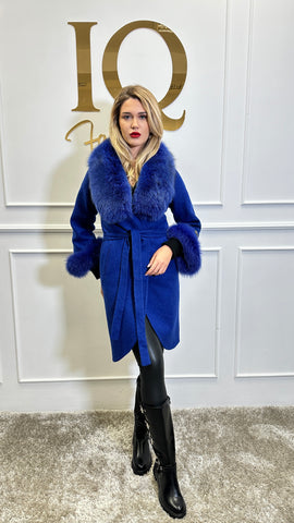 Palton alpaka Ami Electric Blue