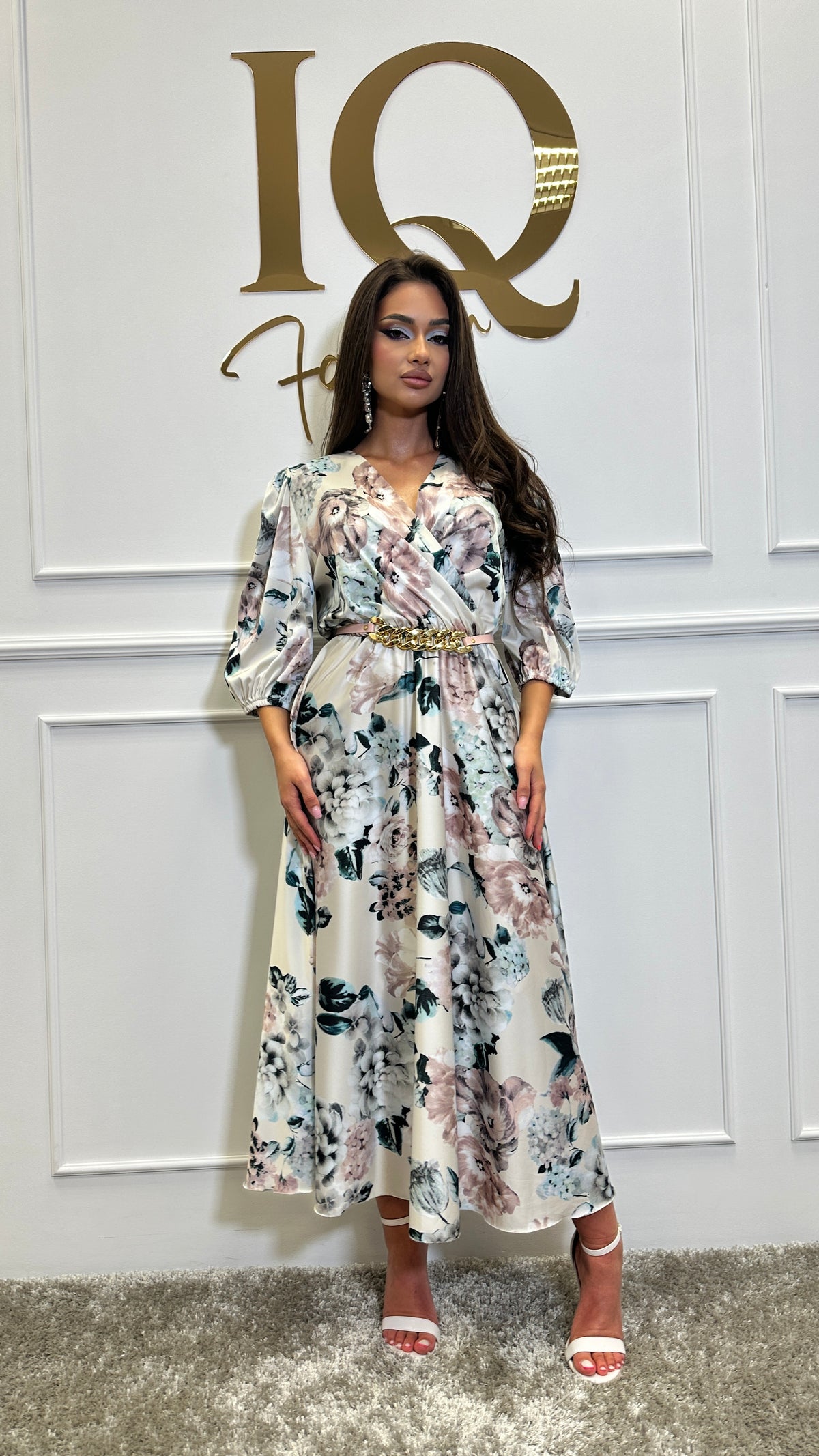 Rochie Pya Grey Pink Flower