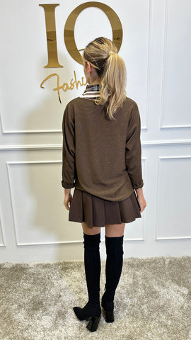 Bluza tricotata cu cravata Baleea Brown