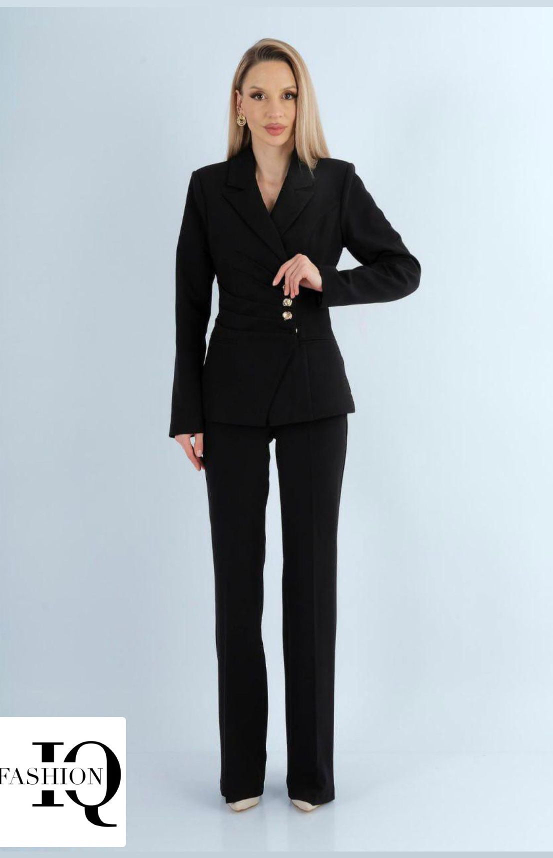 Black Anais costume by ELVE STYLE SRL with gold button details, featuring a stylish and elegant design for costume wear.