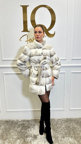 Palton din stofa alkantara   Avicena White